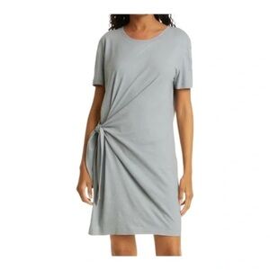 Vince Side Tie‎ Cotton Knit Dress in Sea Stone XS